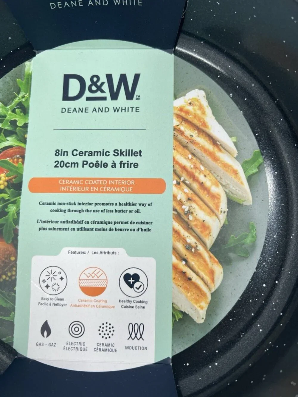 D&W Deane & White 8” & 9.5” inch Ceramic Frying Pan Set with Induction